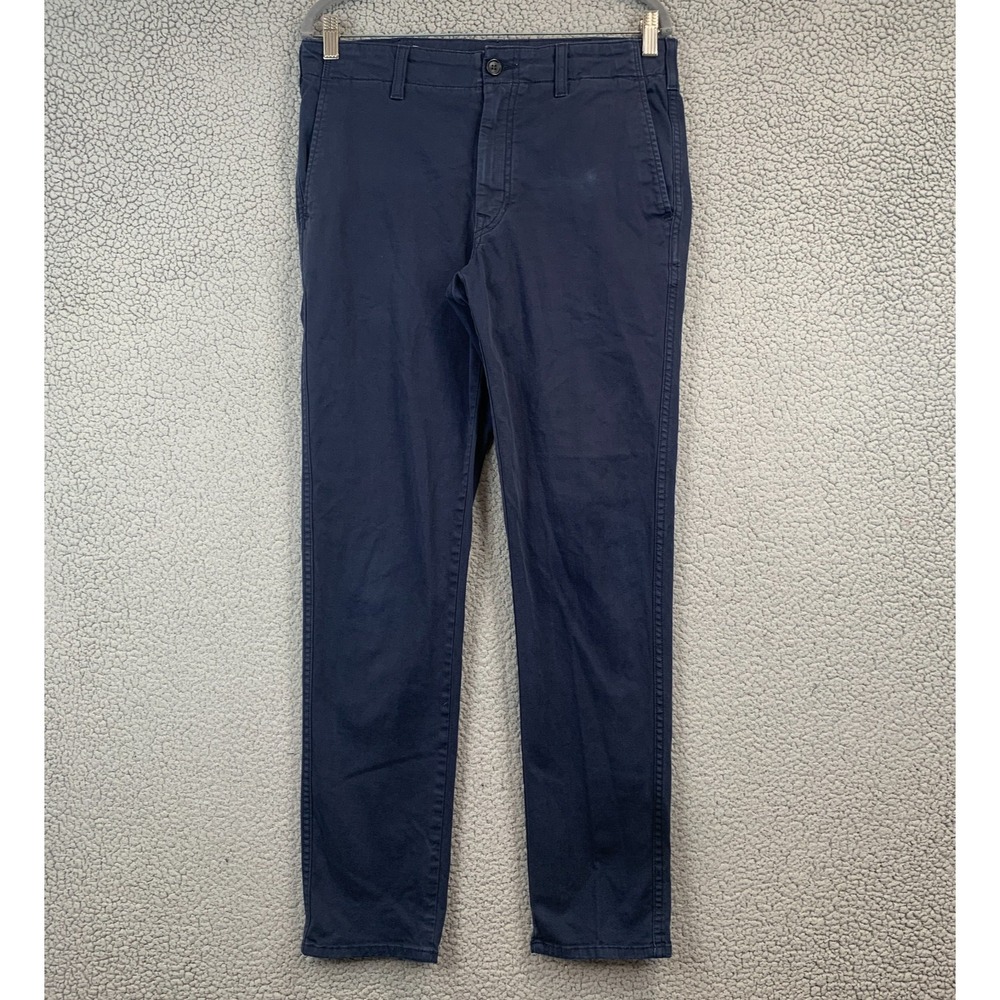 BLDWN Men's Chino Trouser Pants 34 x 32 Modern Slim Trouser Flat Front Blue